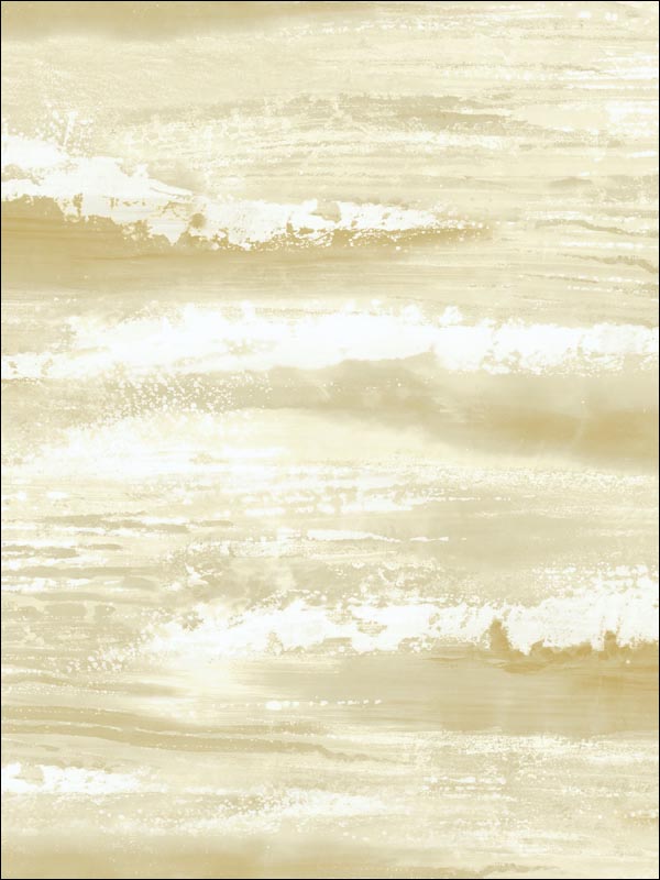 Moseley Waves wallpaper in metallic gold and off white color - pattern number AV51705 - by Seabrook in the Avant Garde by Seabrook Designs collection