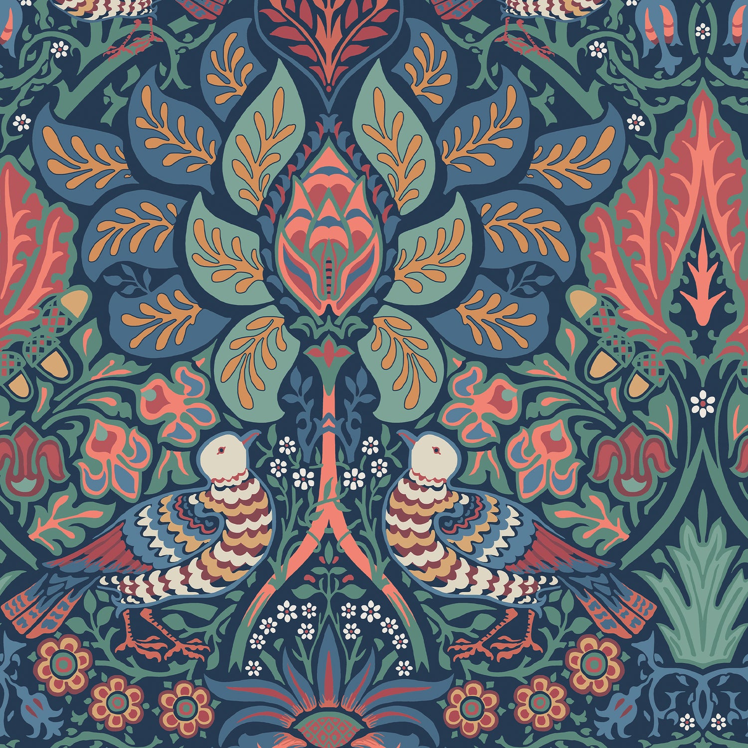 Dove and Rose wallpaper in midsummer color - pattern number 140477 - by Graham and Brown in the William Morris At Home SS25 collection