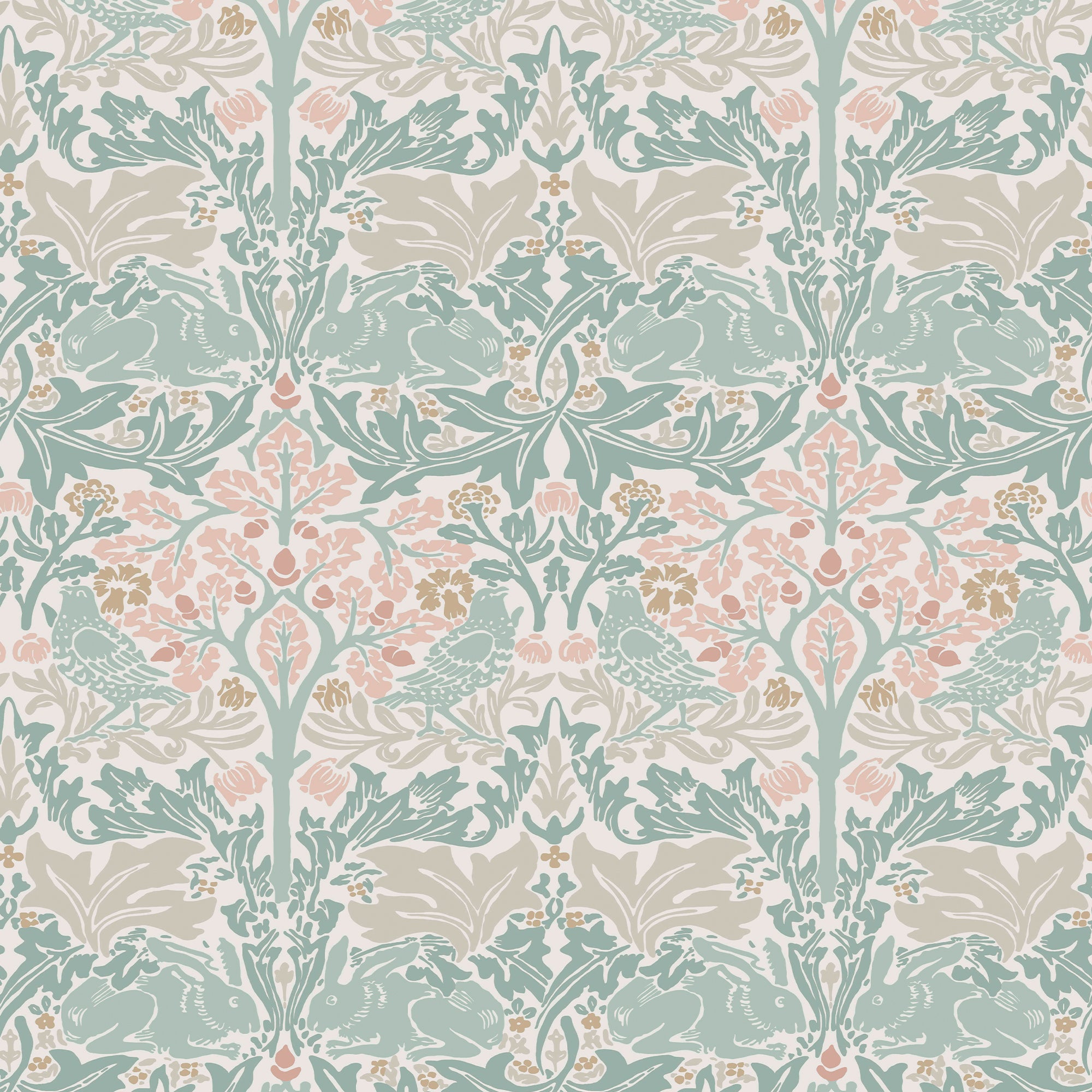 Brother Rabbit wallpaper in lullaby blues color - pattern number 140499 - by Graham and Brown in the William Morris At Home SS25 collection