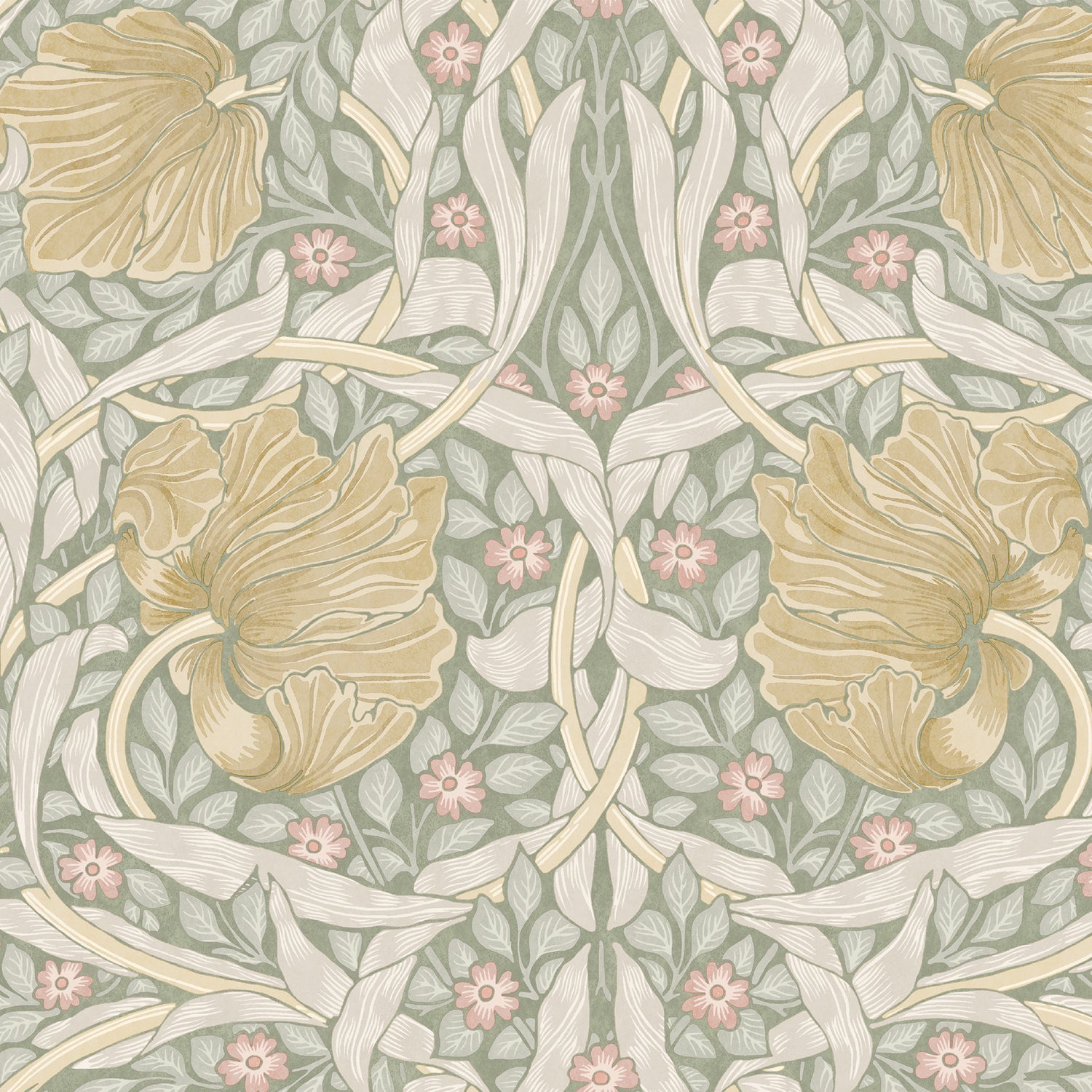 Pimpernel wallpaper in spring breeze color - pattern number 140506 - by Graham and Brown in the William Morris At Home SS25 collection