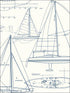 Yacht Blueprint fabric in 61322 color - pattern number YC61322 - by Wallquest in the Yacht Club collection