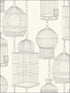 Bird Cages fabric in 21507 color - pattern number BW21507 - by Paper and Ink in the Black and White Paper and Ink collection