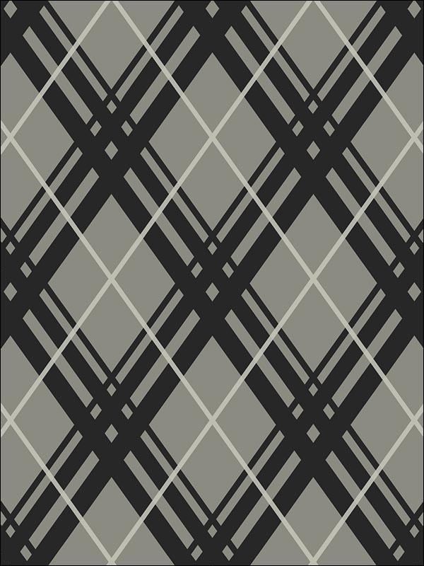 Bias Plaid wallpaper in 22000 color - pattern number BW22000 - by Paper and Ink in the Black and White Paper and Ink collection