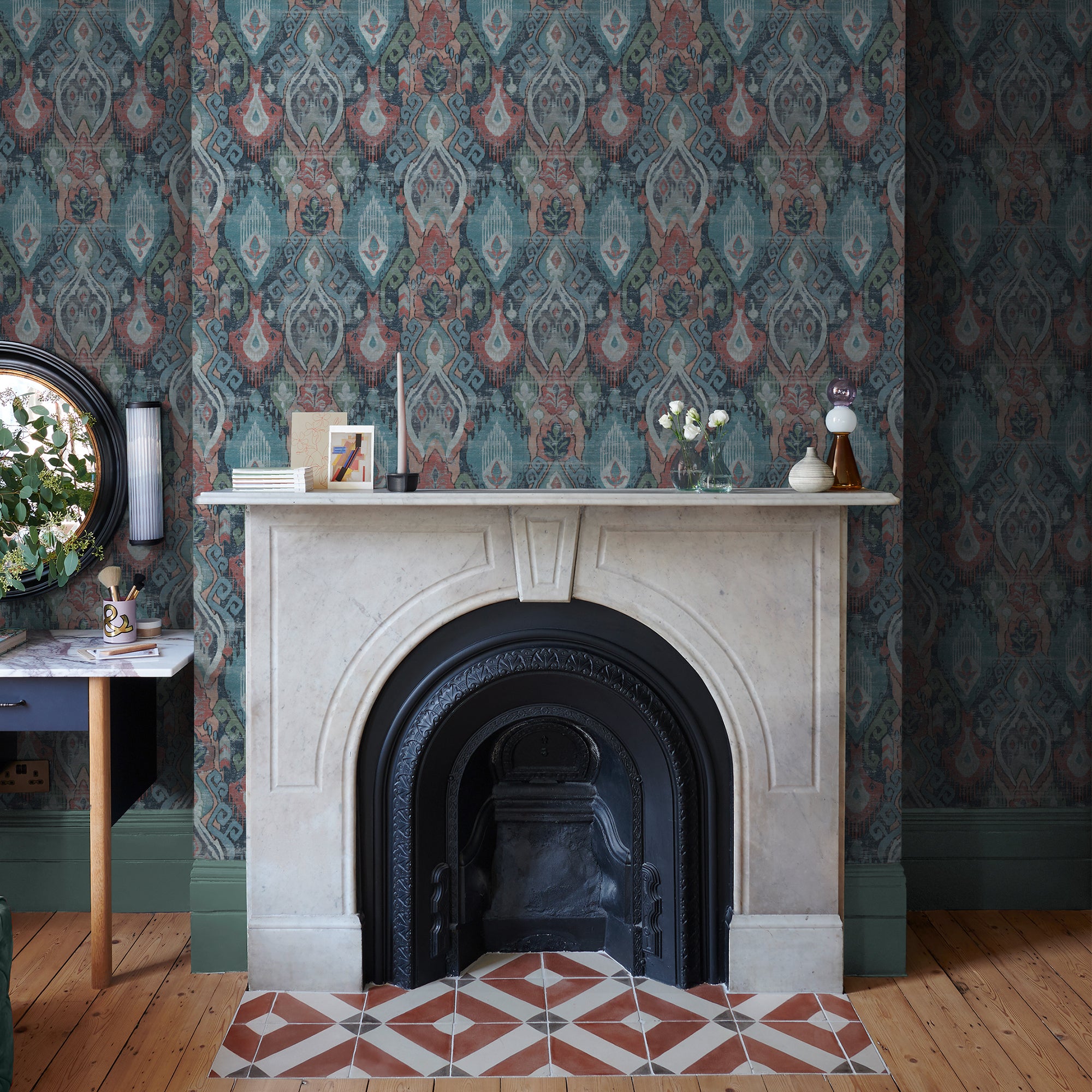 Daraee Tapestry Wallpaper in blue color - pattern number 142305 - by Graham and Brown in the 2025 Exclusives collection