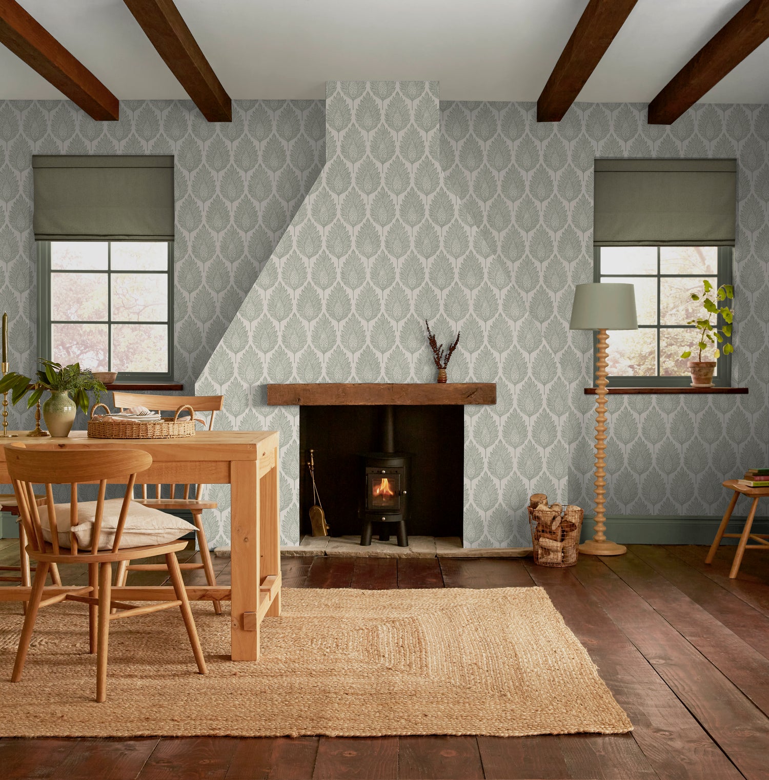 Flame Leaf Wallpaper in neutral color - pattern number 142307 - by Graham and Brown in the 2025 Exclusives collection