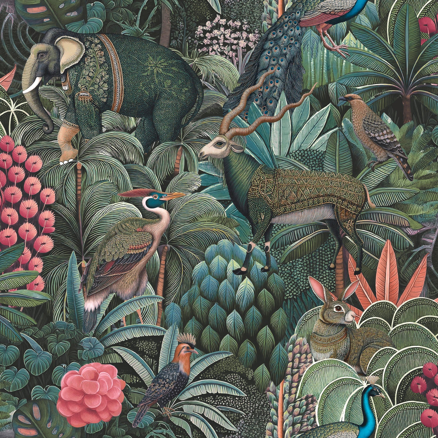 Jungle Jamboree Wallpaper in green color - pattern number 142317 - by Graham and Brown in the 2025 Exclusives collection