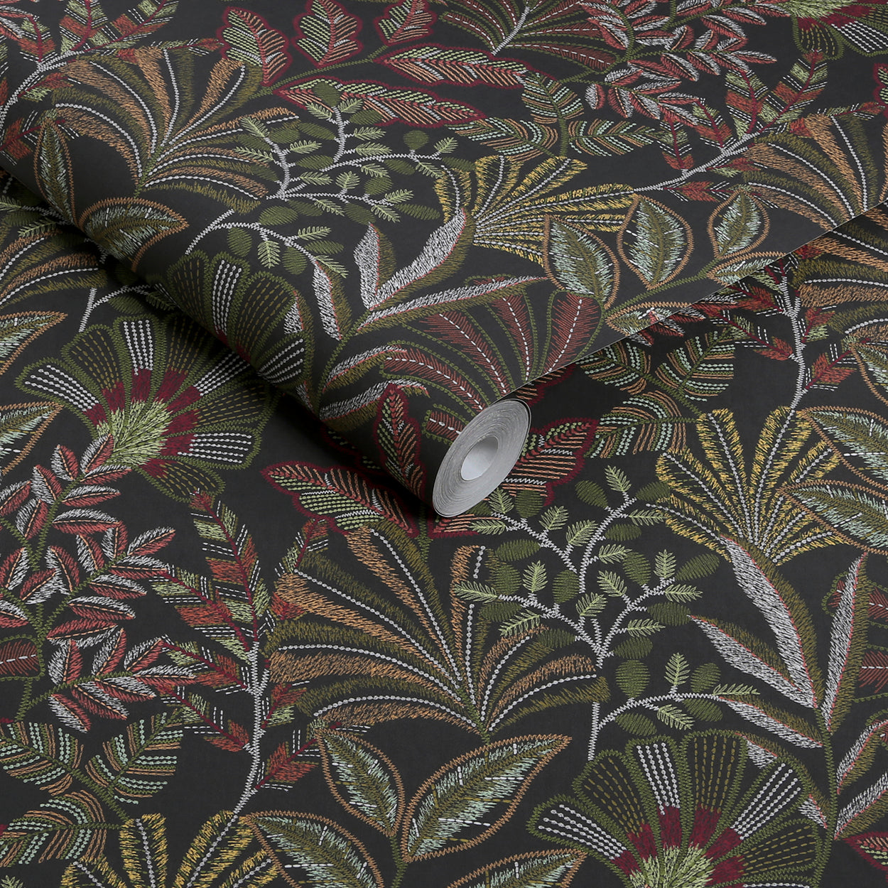 Vendura Weave Wallpaper in black &amp; damson color - pattern number 142318 - by Graham and Brown in the 2025 Exclusives collection