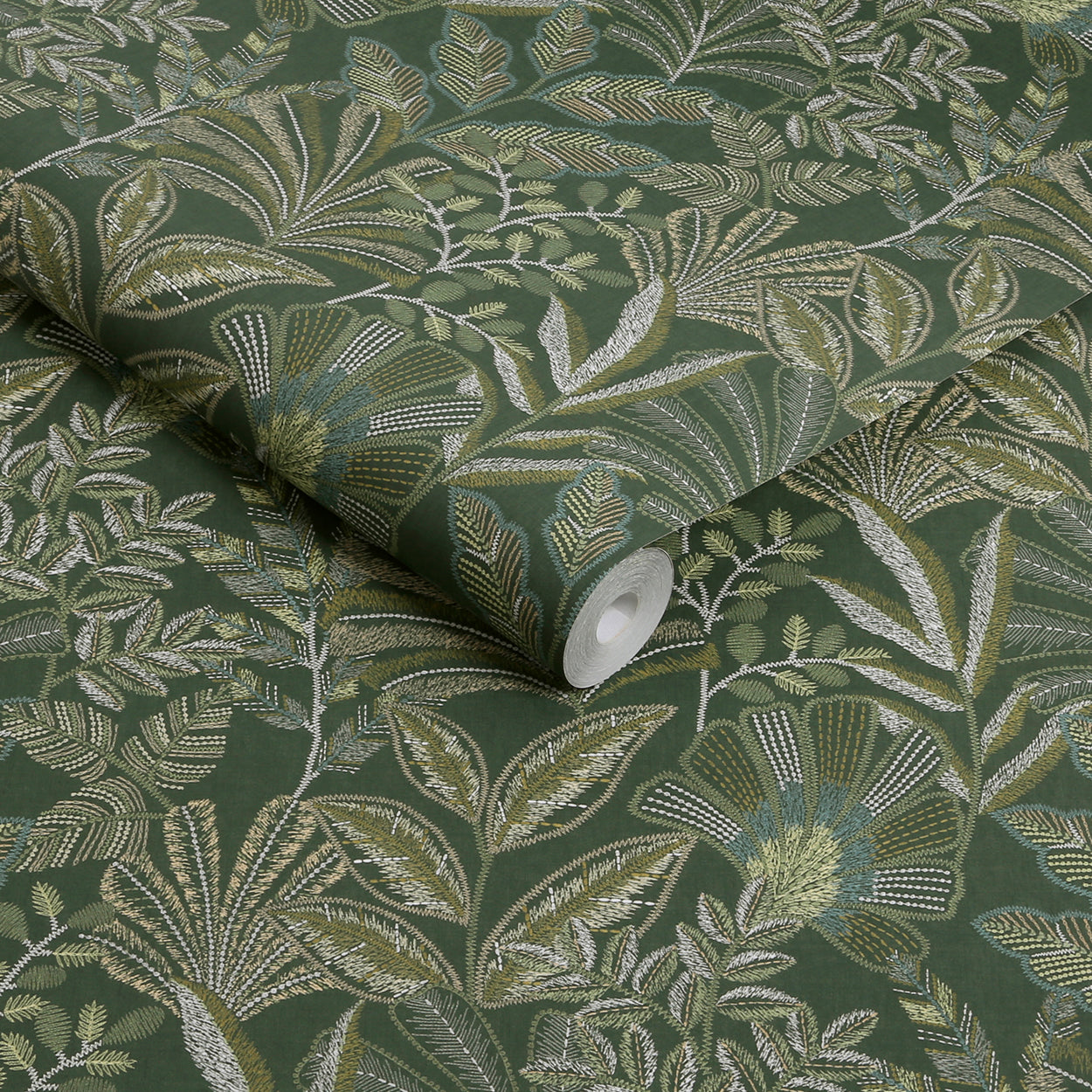 Vendura Weave Wallpaper in emerald color - pattern number 142320 - by Graham and Brown in the 2025 Exclusives collection