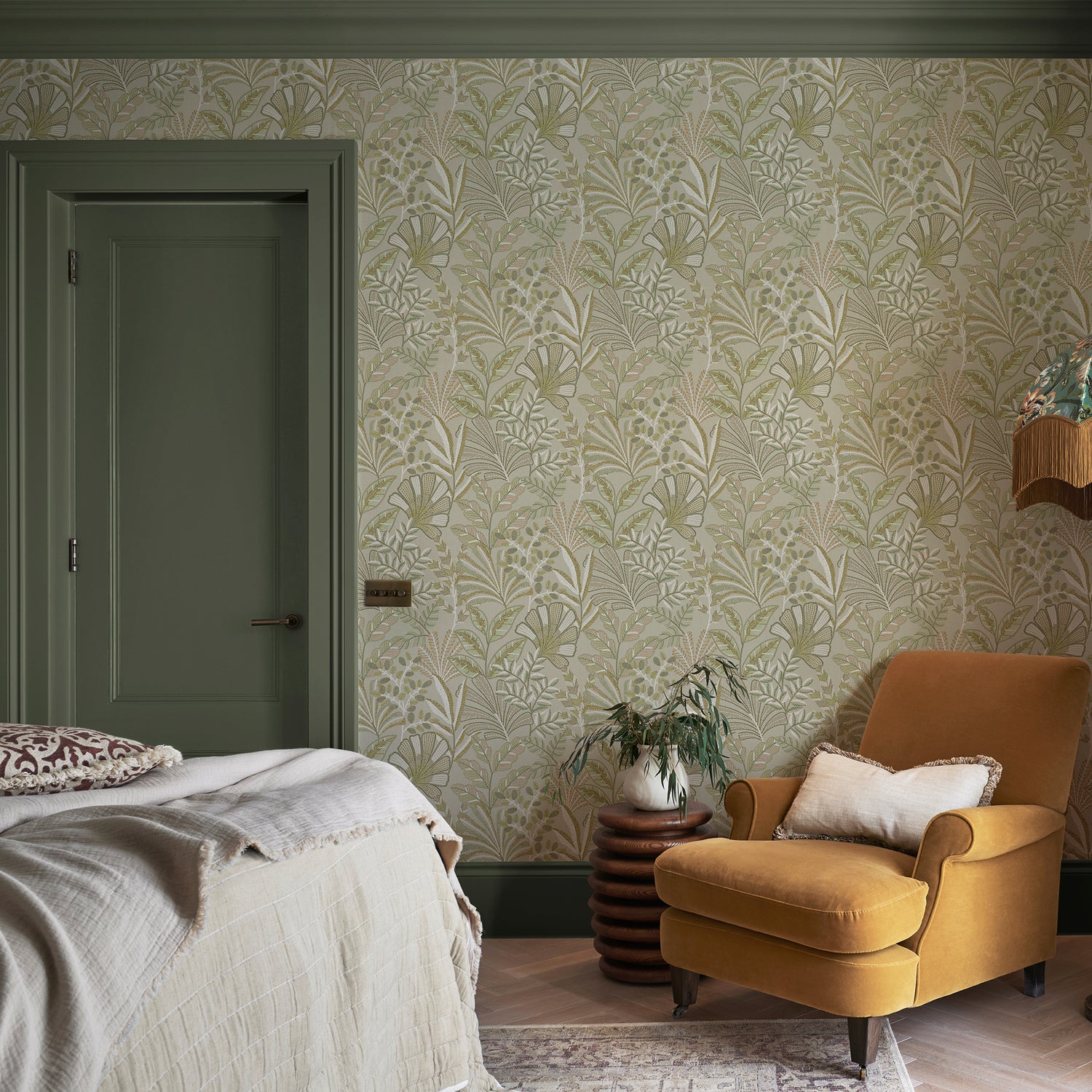 Vendura Weave Wallpaper in sage color - pattern number 142321 - by Graham and Brown in the 2025 Exclusives collection