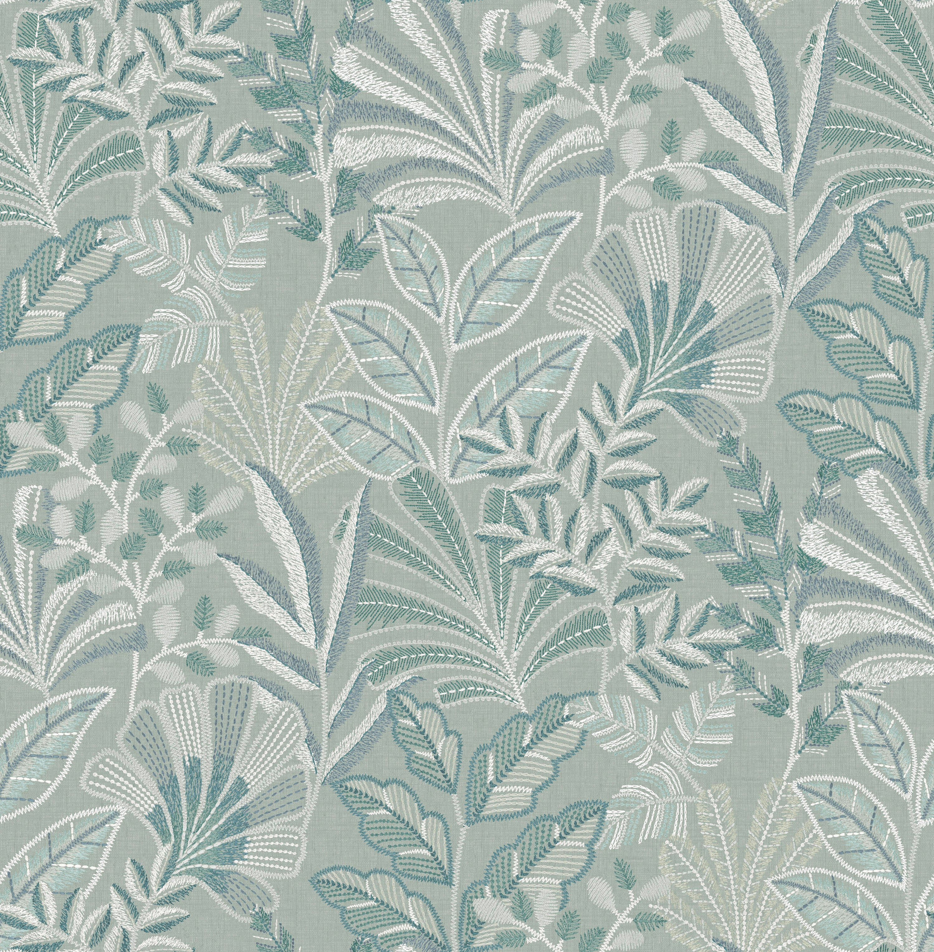 Vendura Weave Wallpaper in sky &amp; green color - pattern number 142322 - by Graham and Brown in the 2025 Exclusives collection