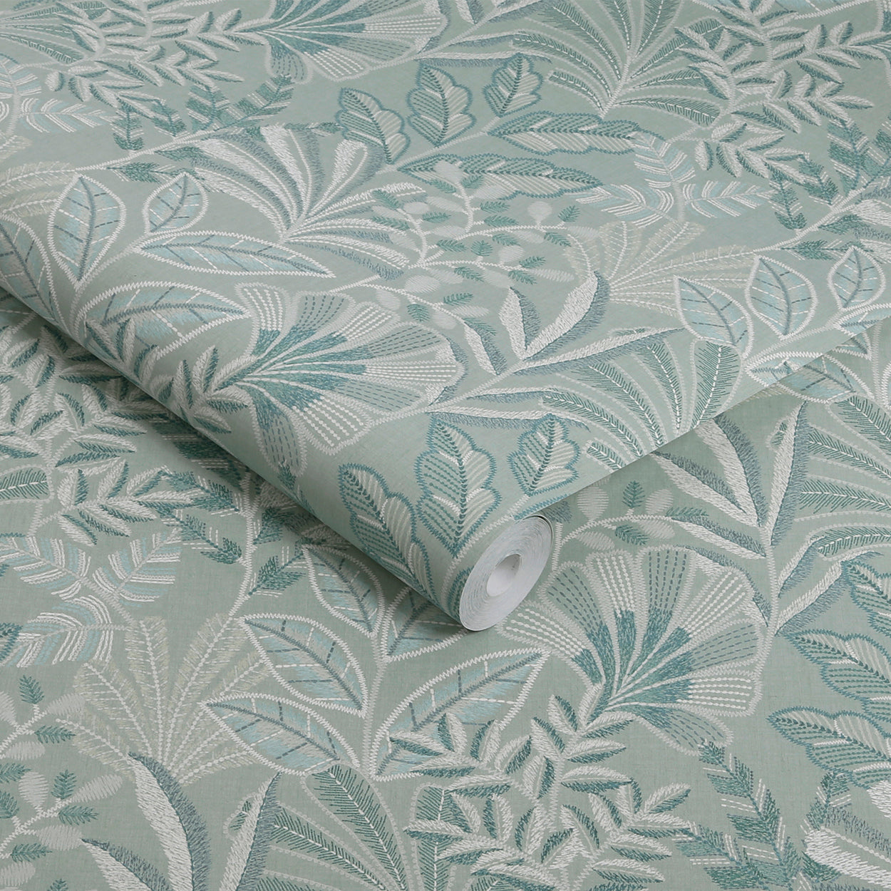 Vendura Weave Wallpaper in sky &amp; green color - pattern number 142322 - by Graham and Brown in the 2025 Exclusives collection