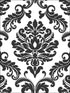 Ariel Damask Peel and Stick wallpaper in black and white color - pattern number NU1646 - by Brewster in the NuWallpaper collection