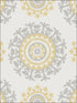 Suzani Peel and Stick fabric in grey and yellow color - pattern number NU1652 - by Brewster in the NuWallpaper collection