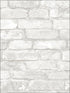 Brick Peel and Stick wallpaper in grey and white color - pattern number NU1653 - by Brewster in the NuWallpaper collection