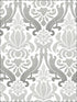 Nouveau Damask Peel and Stick wallpaper in grey color - pattern number NU1827 - by Brewster in the NuWallpaper collection