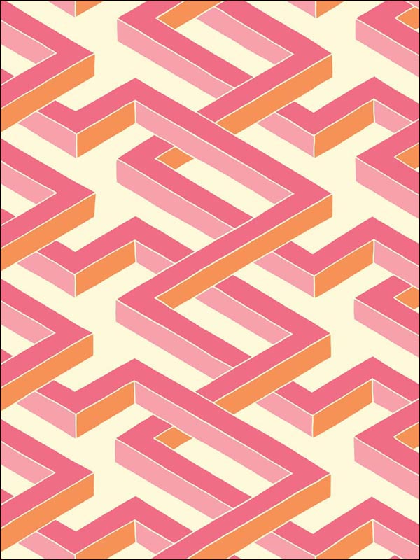 Luxor fabric in pink color - pattern number 105/1004.CS.0 - by Cole and Son in the Geometric II collection