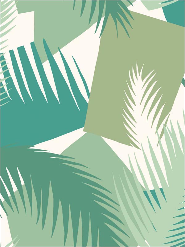 Deco Palm wallpaper in green color - pattern number 105/8037.CS.0 - by Cole and Son in the Geometric II collection
