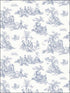 Small Toile wallpaper in blues color - pattern number CN24619 - by Patton Norwall in the Pretty Prints 4 collection