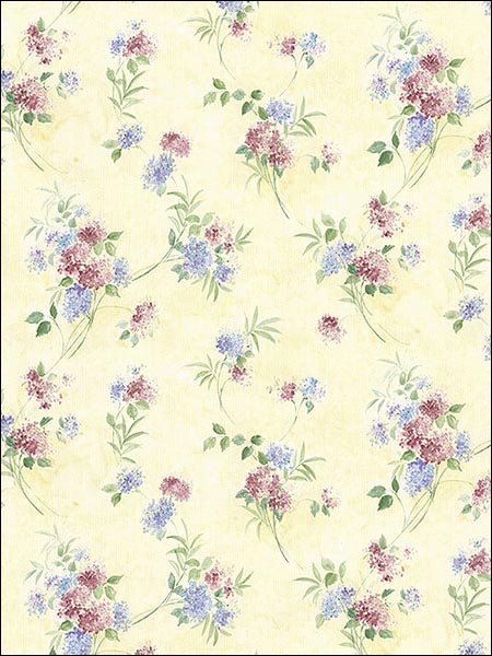 Floral Mini Spring Time Trail wallpaper in blues and purples color - pattern number PP23714 - by Patton Norwall in the Pretty Prints 4 collection