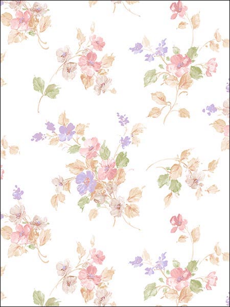 Floral Blossom Mini wallpaper in mulit colors color - pattern number PP27747 - by Patton Norwall in the Pretty Prints 4 collection