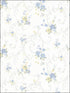 Floral Rhiannon Trail wallpaper in blues yellows color - pattern number PP27810 - by Patton Norwall in the Pretty Prints 4 collection