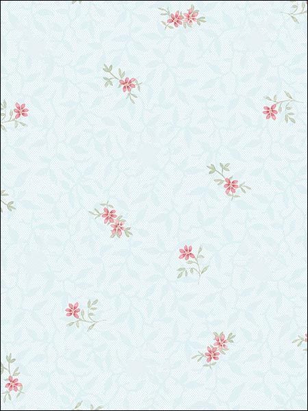 Floral Isabella wallpaper in blues color - pattern number PP35513 - by Patton Norwall in the Pretty Prints 4 collection