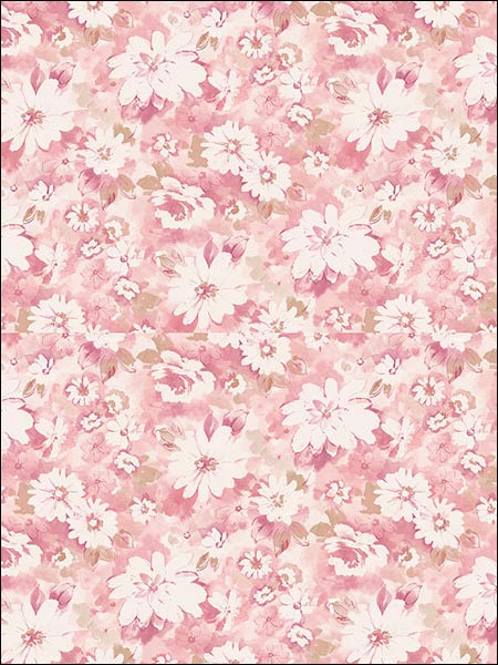 Floral Daisy Chain wallpaper in pinks color - pattern number PP35532 - by Patton Norwall in the Pretty Prints 4 collection