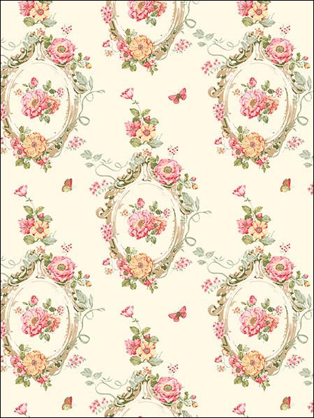 Traditional Cameo wallpaper in mulit colors color - pattern number PP35534 - by Patton Norwall in the Pretty Prints 4 collection