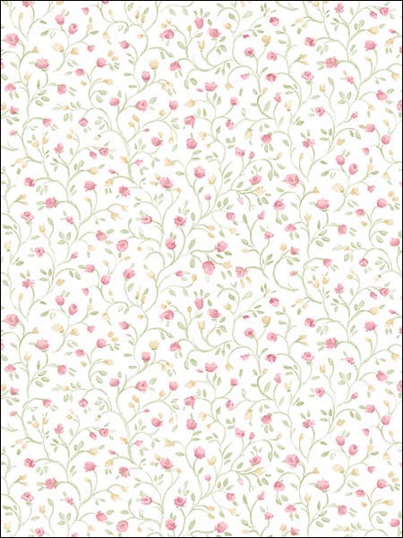 Floral Rainbow Mini wallpaper in pinks color - pattern number PP35537 - by Patton Norwall in the Pretty Prints 4 collection