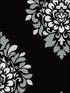 Medallion Damask fabric in metallic silver black color - pattern number BW28737 - by Patton Norwall in the Shades collection