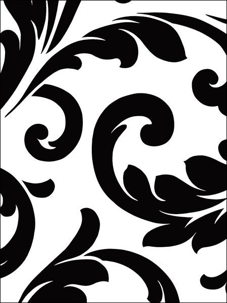 Hyatt Scroll wallpaper in black white color - pattern number VG26237P - by Patton Norwall in the Shades collection