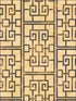 Dynasty Lattice fabric in metallic gold and ebony color - pattern number AI40200 - by Seabrook in the Koi collection
