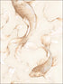 Koi Fish fabric in gold and gray color - pattern number AI40607 - by Seabrook in the Koi collection