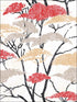 Confucius Tree wallpaper in metallic gold silver and crimson color - pattern number AI41400 - by Seabrook in the Koi collection