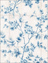 Great Wall Floral fabric in metallic silver and sky blue color - pattern number AI41902 - by Seabrook in the Koi collection