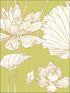 Lotus Floral wallpaper in metallic gold and lime green color - pattern number AI42304 - by Seabrook in the Koi collection