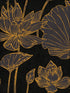 Lotus Floral wallpaper in metallic gold and ebony color - pattern number AI42306 - by Seabrook in the Koi collection