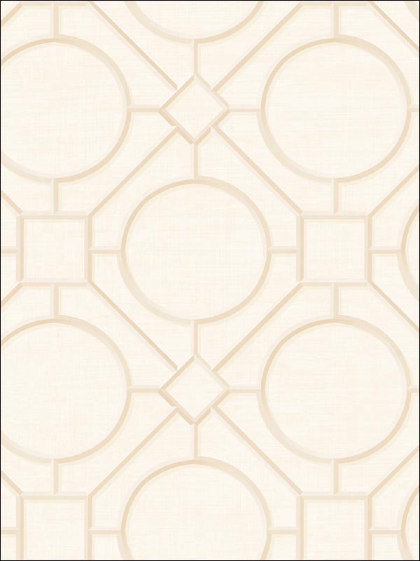 Silk Road Trellis wallpaper in metallic pearl and off white color - pattern number AI42411 - by Seabrook in the Koi collection