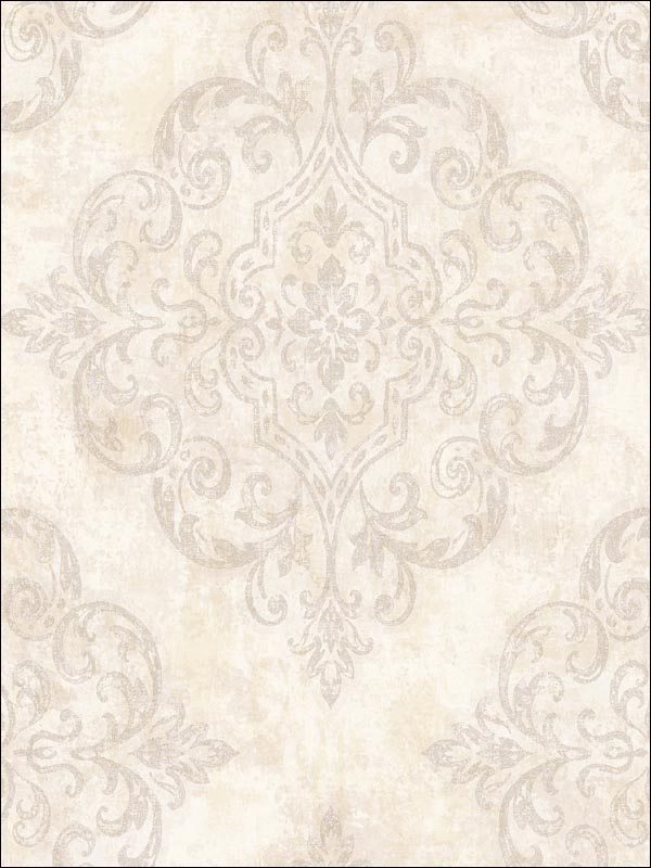 Atelier fabric in gray metallic gold and off white color - pattern number NE50308 - by Seabrook in the Nouveau Luxe collection