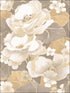 Adorn fabric in metallic silver off white and tan color - pattern number NE50508 - by Seabrook in the Nouveau Luxe collection