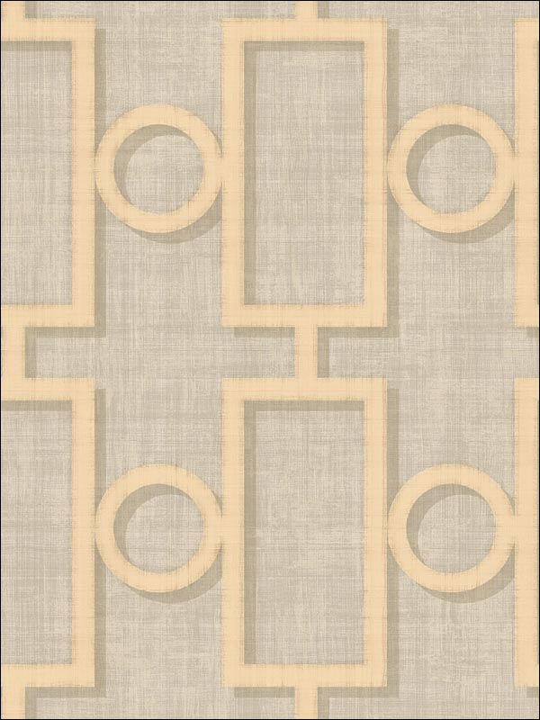 Adorn Geo fabric in metallic gold and gray color - pattern number NE50608 - by Seabrook in the Nouveau Luxe collection