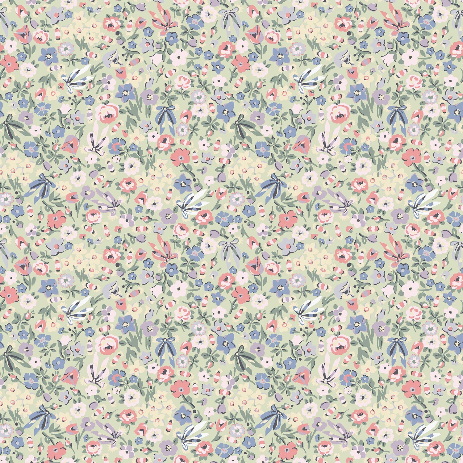 Harmony Ditsy Wallpaper in green color - pattern number 145323 - by Cath Kidston in the Cath Kidston SS26 collection