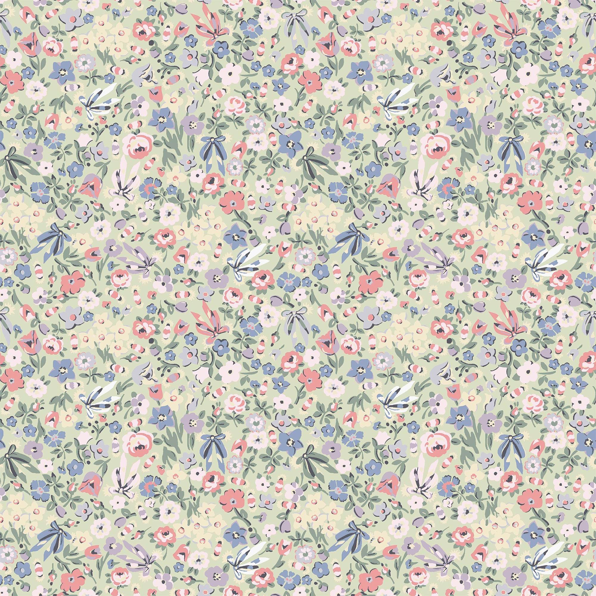 Harmony Ditsy Wallpaper in green color - pattern number 145323 - by Cath Kidston in the Cath Kidston SS26 collection