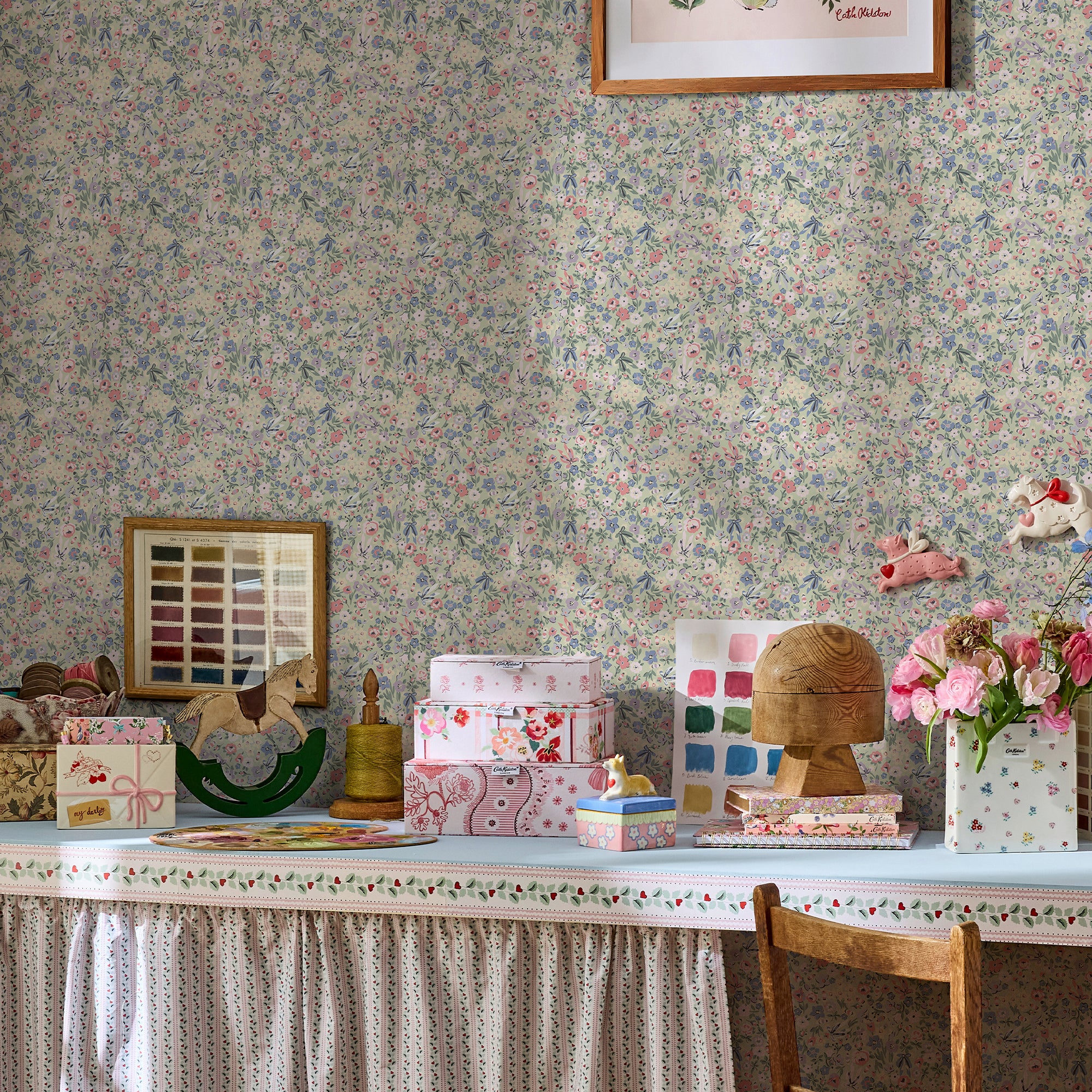 Harmony Ditsy Wallpaper in green color - pattern number 145323 - by Cath Kidston in the Cath Kidston SS26 collection