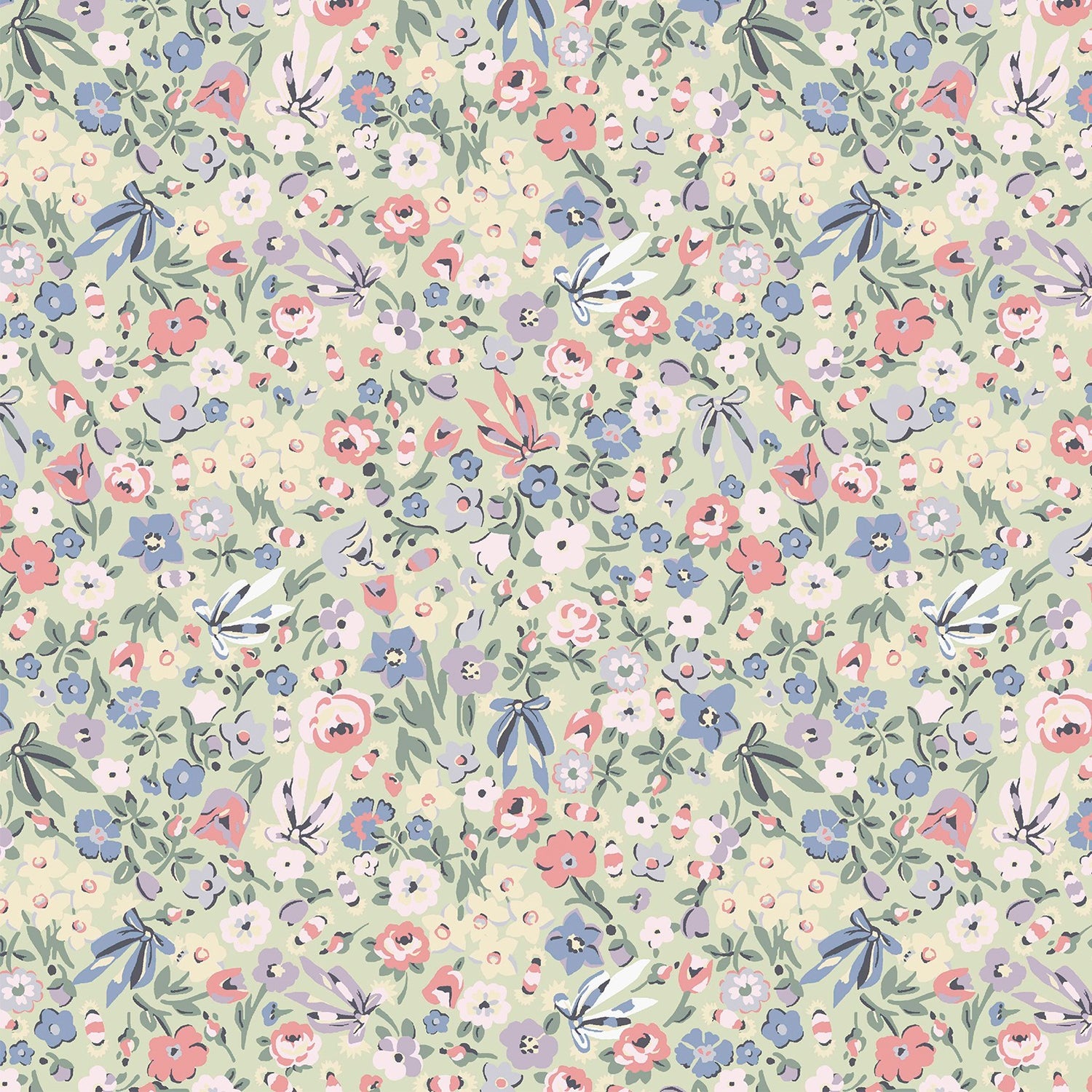 Harmony Ditsy Wallpaper in green color - pattern number 145323 - by Cath Kidston in the Cath Kidston SS26 collection