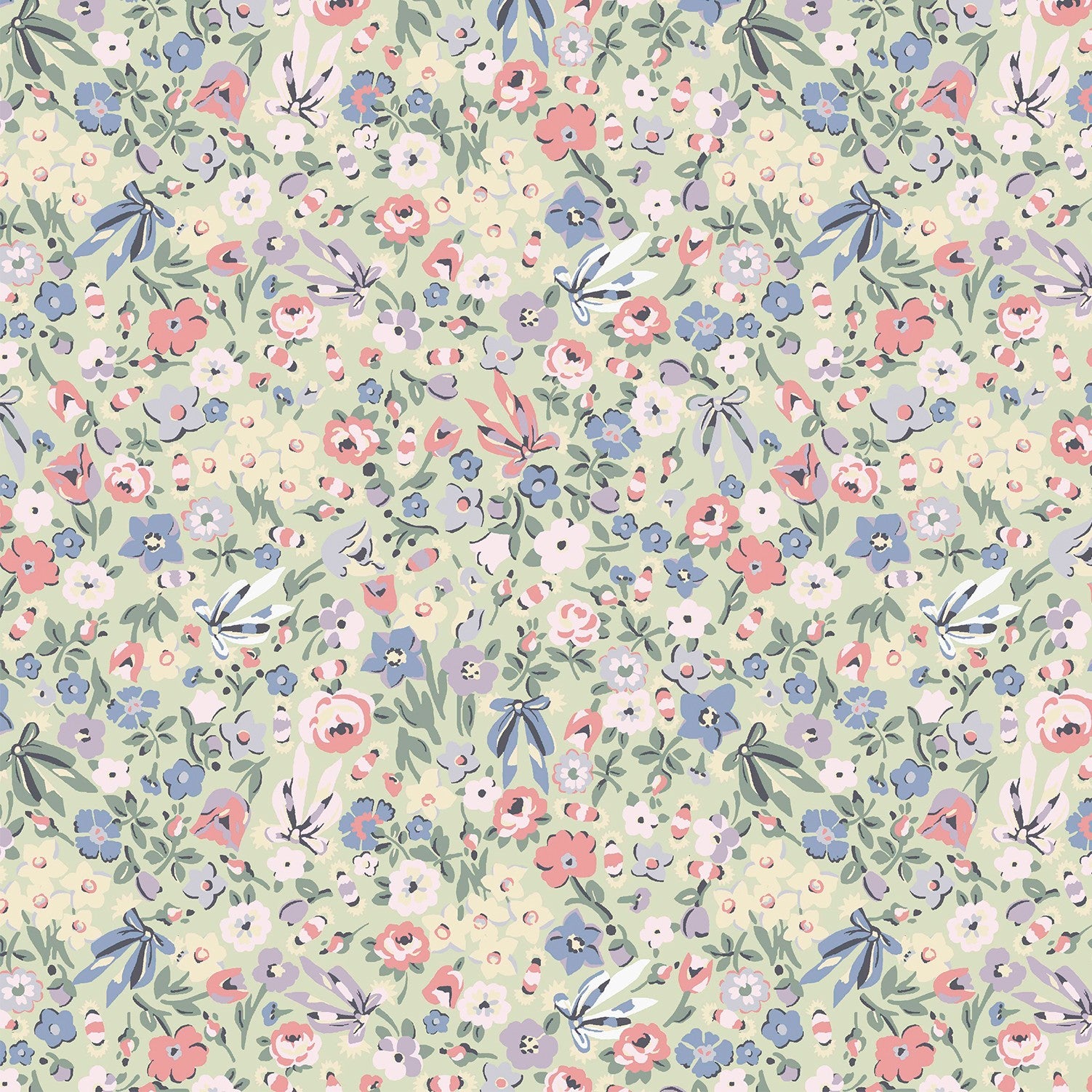 Harmony Ditsy Wallpaper in green color - pattern number 145323 - by Cath Kidston in the Cath Kidston SS26 collection