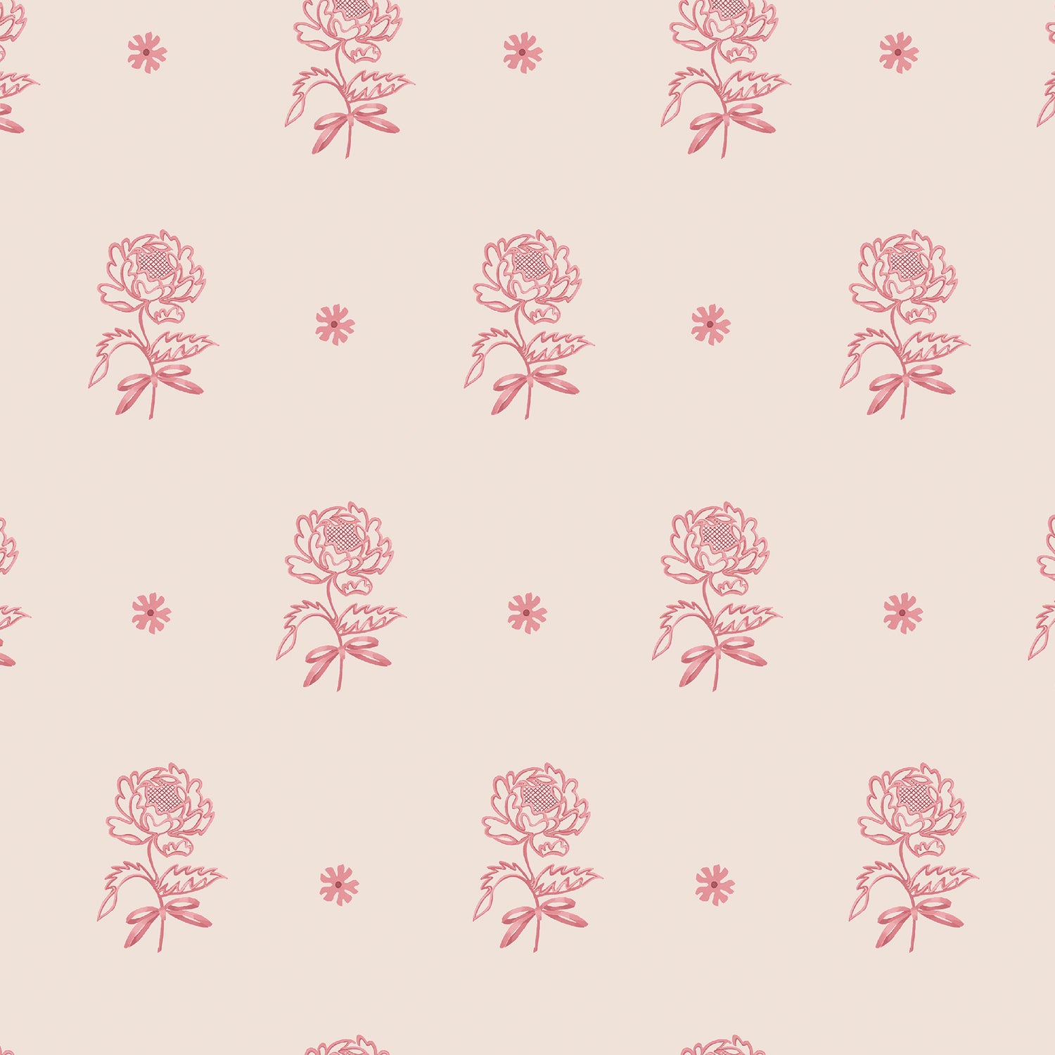 Spitalfield Bunches Wallpaper in pink color - pattern number 145329 - by Cath Kidston in the Cath Kidston SS26 collection