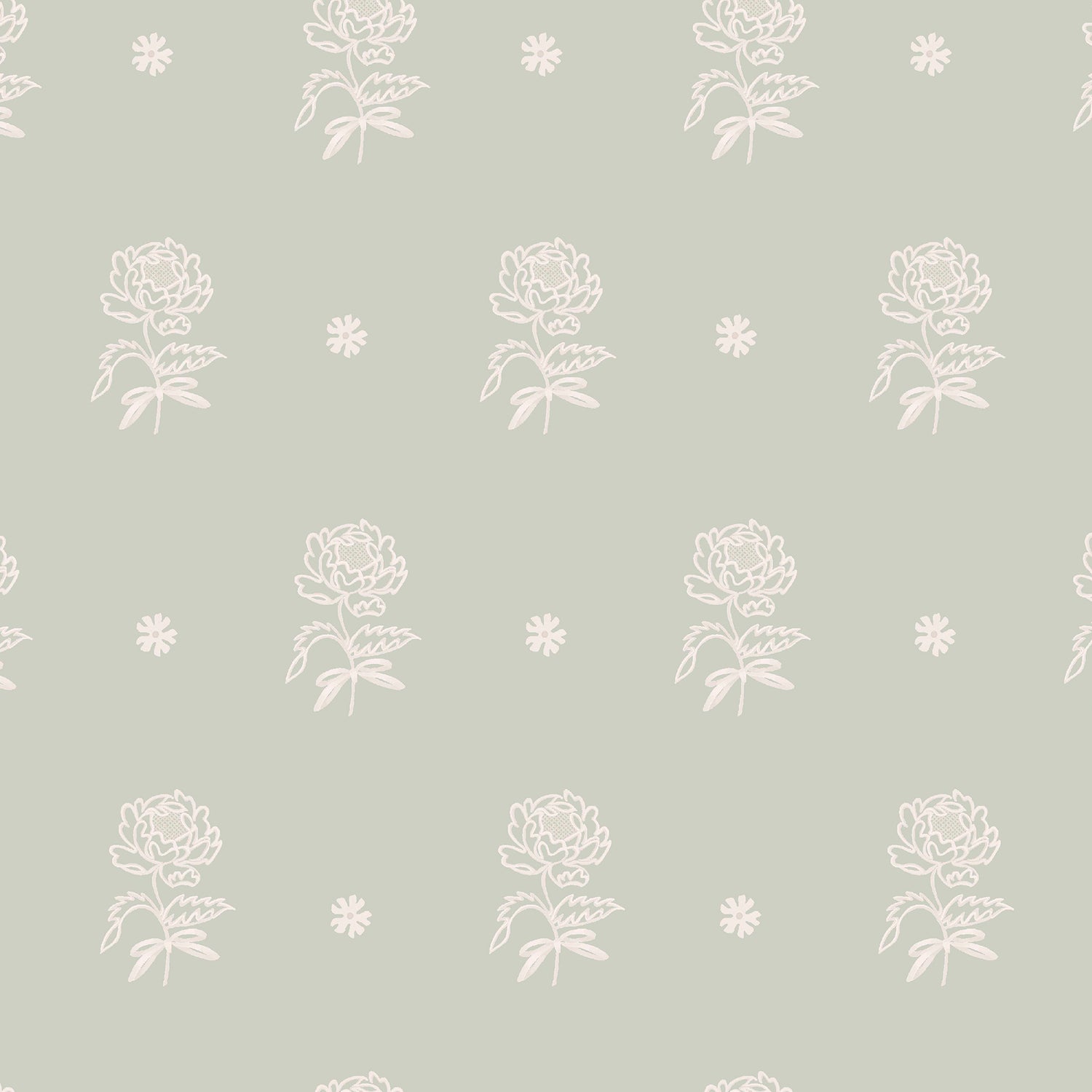 Spitalfield Bunches Wallpaper in green color - pattern number 145330 - by Cath Kidston in the Cath Kidston SS26 collection