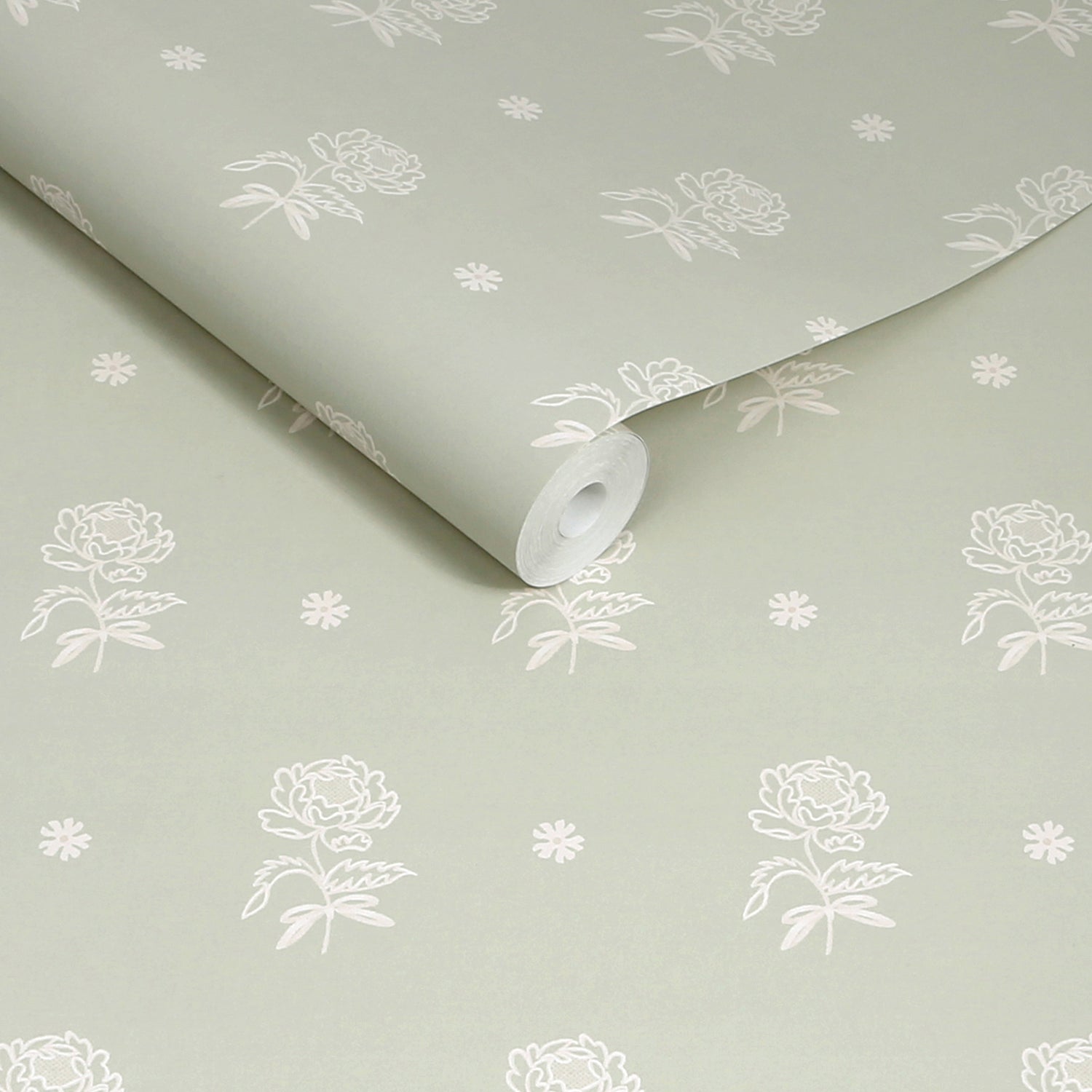 Spitalfield Bunches Wallpaper in green color - pattern number 145330 - by Cath Kidston in the Cath Kidston SS26 collection