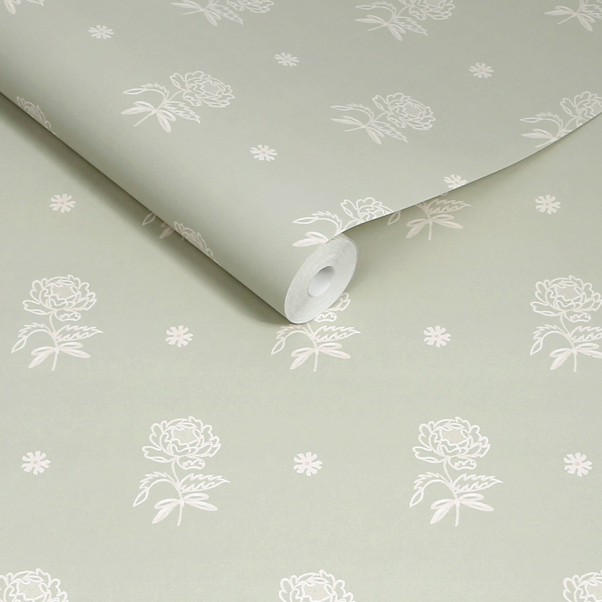 Spitalfield Bunches Wallpaper in green color - pattern number 145330 - by Cath Kidston in the Cath Kidston SS26 collection